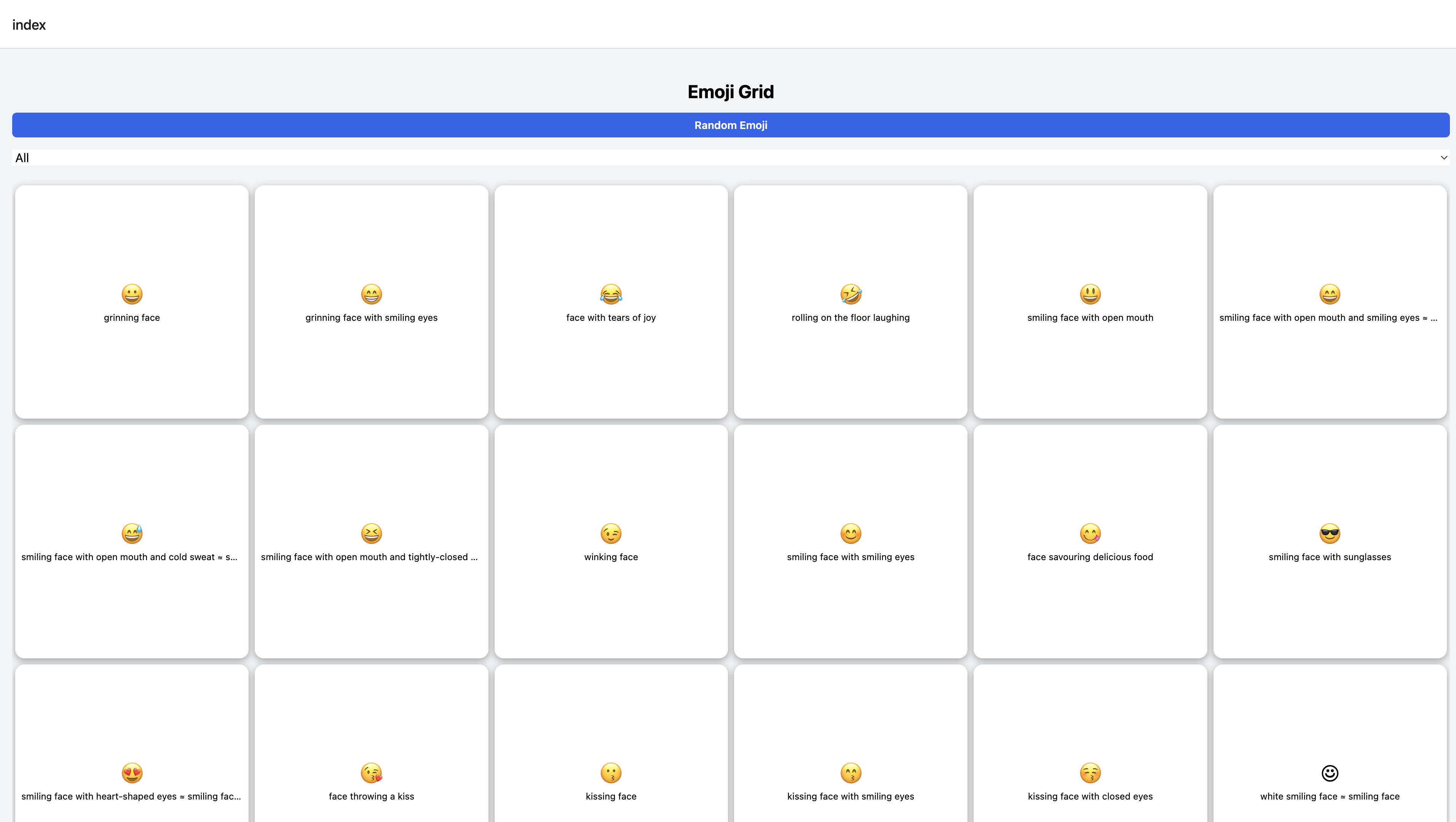 Emoji App home screen