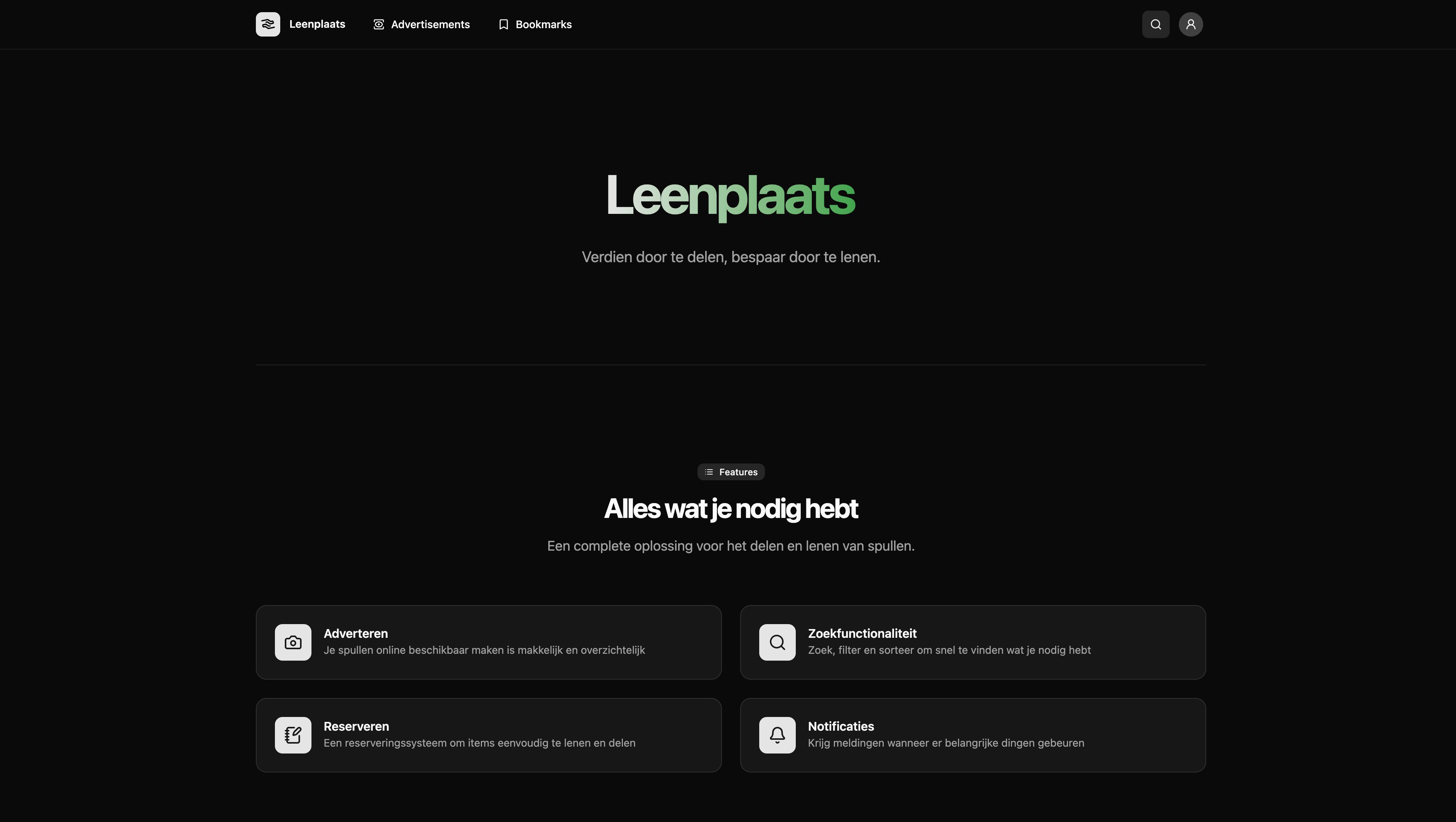 Leenplaats landing page